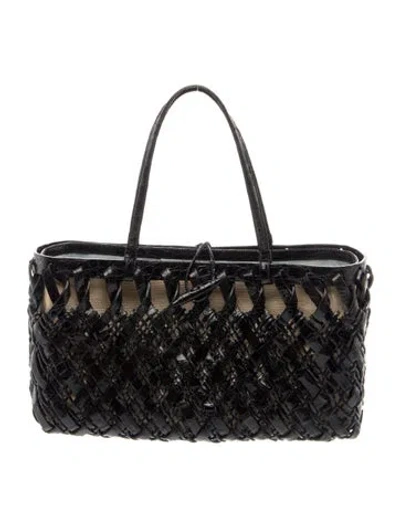 Pre-owned Nancy Gonzalez Crocodile Top Handle Bag In Black
