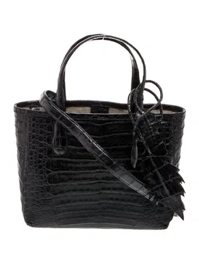 Pre-owned Nancy Gonzalez Crocodile Top Handle Bag In Black
