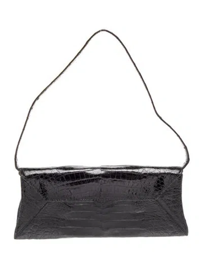 Pre-owned Nancy Gonzalez Crocodile Top Handle Bag In Black