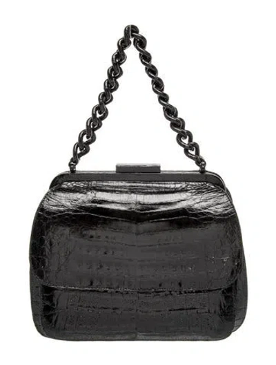 Pre-owned Nancy Gonzalez Crocodile Top Handle Bag In Black