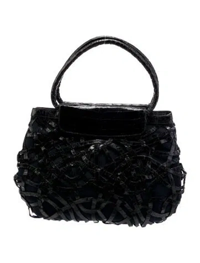 Pre-owned Nancy Gonzalez Crocodile Top Handle Bag In Blue