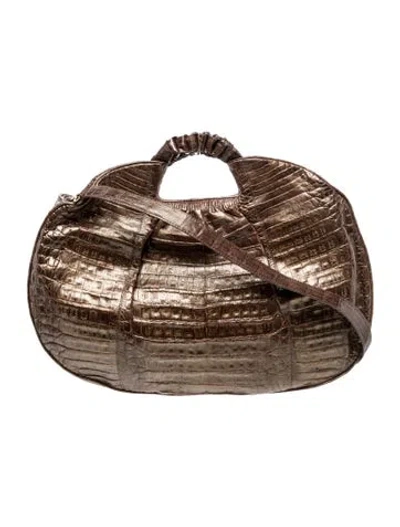 Pre-owned Nancy Gonzalez Crocodile Top Handle Bag In Brown