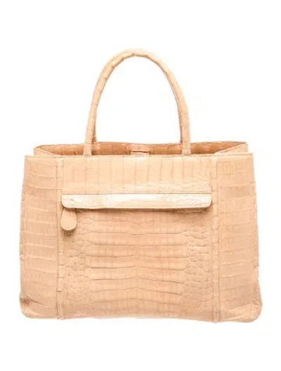 Pre-owned Nancy Gonzalez Crocodile Top Handle Bag In Brown