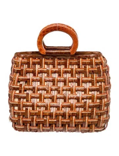 Pre-owned Nancy Gonzalez Crocodile Top Handle Bag In Brown