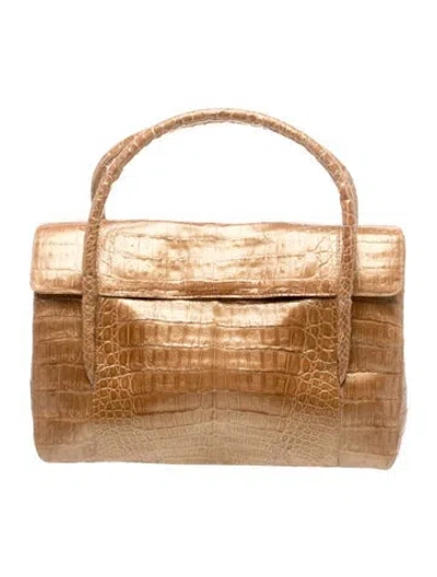 Pre-owned Nancy Gonzalez Crocodile Top Handle Bag In Brown