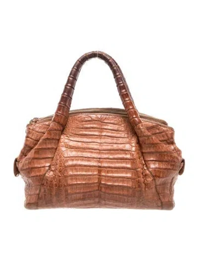 Pre-owned Nancy Gonzalez Crocodile Top Handle Bag In Brown