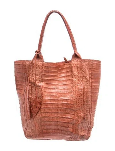 Pre-owned Nancy Gonzalez Crocodile Top Handle Bag In Brown