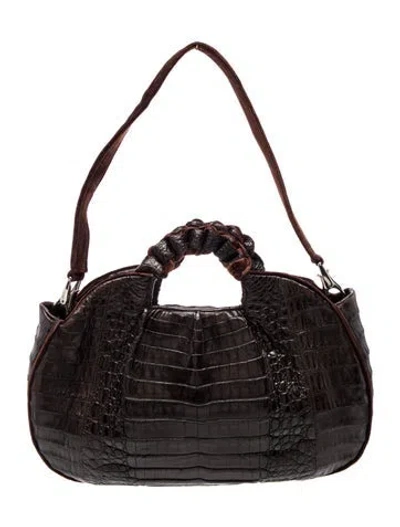 Pre-owned Nancy Gonzalez Crocodile Top Handle Bag In Brown