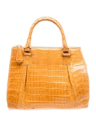 Pre-owned Nancy Gonzalez Crocodile Top Handle Bag In Brown