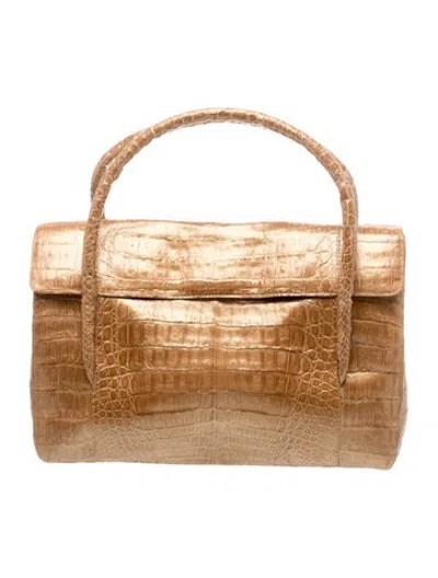 Pre-owned Nancy Gonzalez Crocodile Top Handle Bag In Brown