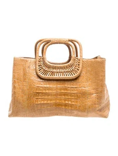 Pre-owned Nancy Gonzalez Crocodile Top Handle Bag In Brown/neutrals