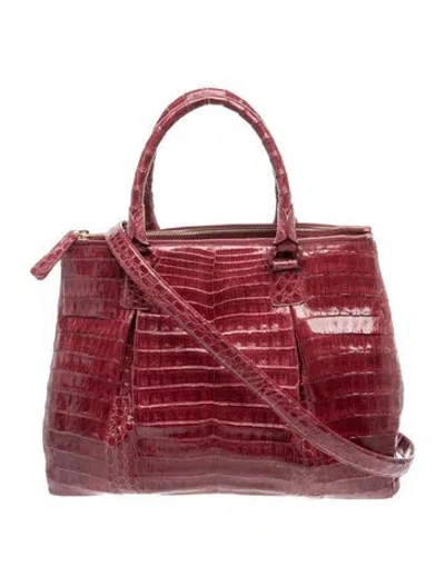 Pre-owned Nancy Gonzalez Crocodile Top Handle Bag In Burgundy