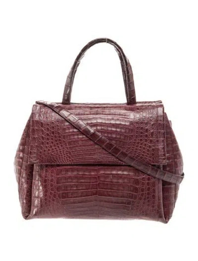 Pre-owned Nancy Gonzalez Crocodile Top Handle Bag In Burgundy