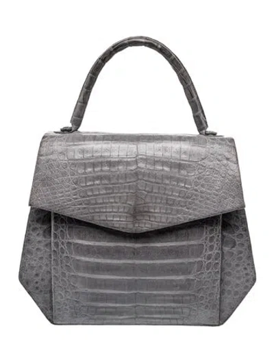Pre-owned Nancy Gonzalez Crocodile Top Handle Bag In Gray