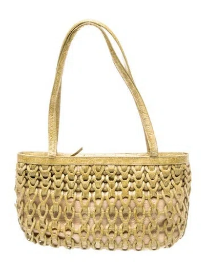 Pre-owned Nancy Gonzalez Crocodile Top Handle Bag In Green