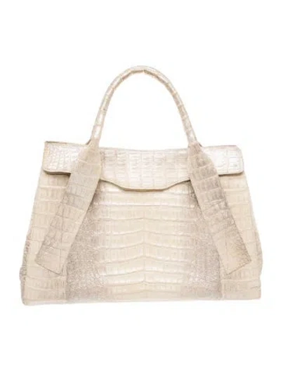 Pre-owned Nancy Gonzalez Crocodile Top Handle Bag In Green
