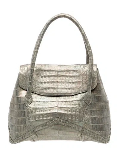 Pre-owned Nancy Gonzalez Crocodile Top Handle Bag In Green