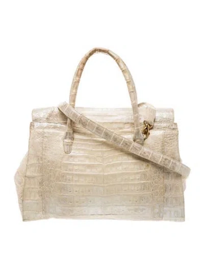 Pre-owned Nancy Gonzalez Crocodile Top Handle Bag In Multi