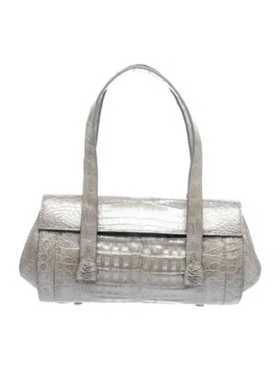 Pre-owned Nancy Gonzalez Crocodile Top Handle Bag In Neutral