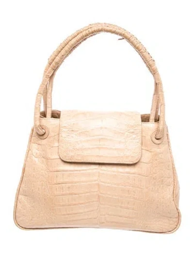Pre-owned Nancy Gonzalez Crocodile Top Handle Bag In Neutral