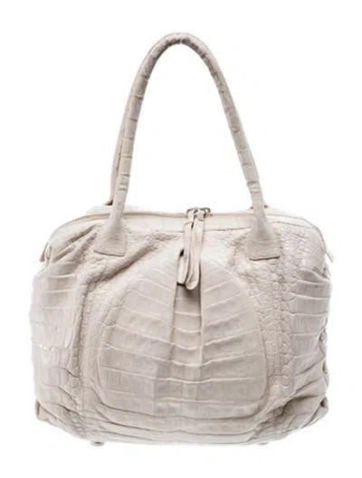 Pre-owned Nancy Gonzalez Crocodile Top Handle Bag In Neutral