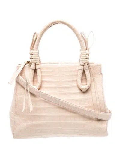 Pre-owned Nancy Gonzalez Crocodile Top Handle Bag In Neutral