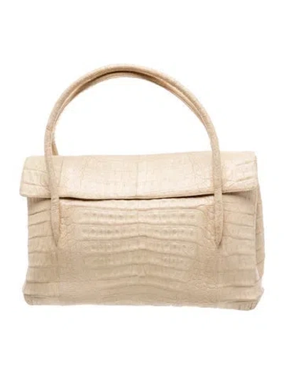 Pre-owned Nancy Gonzalez Crocodile Top Handle Bag In Neutral