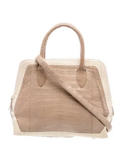 Pre-owned Nancy Gonzalez Crocodile Top Handle Bag In Neutral