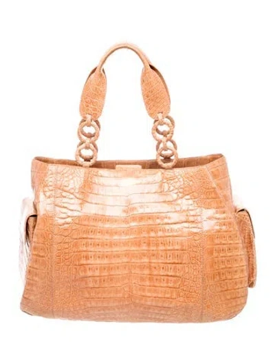 Pre-owned Nancy Gonzalez Crocodile Top Handle Bag In Neutrals