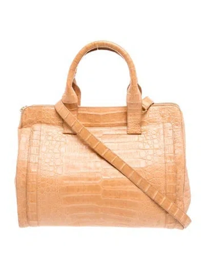 Pre-owned Nancy Gonzalez Crocodile Top Handle Bag In Neutrals