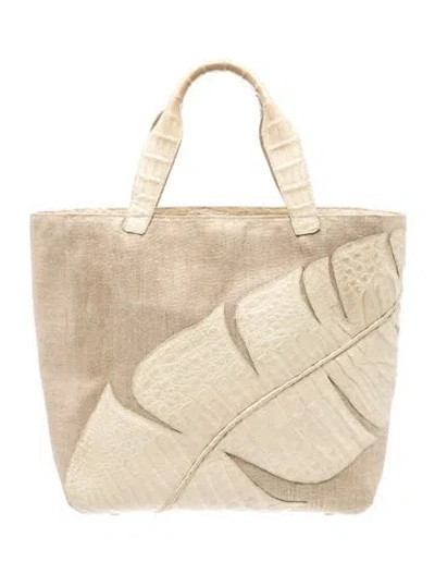 Pre-owned Nancy Gonzalez Crocodile Top Handle Bag In Neutrals