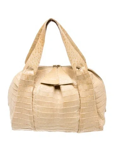 Pre-owned Nancy Gonzalez Crocodile Top Handle Bag In Neutrals