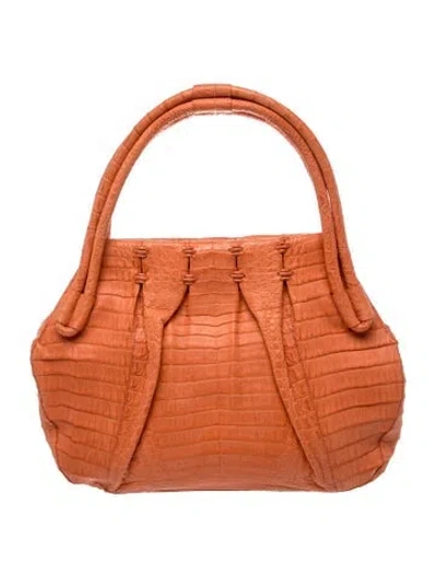 Pre-owned Nancy Gonzalez Crocodile Top Handle Bag In Orange
