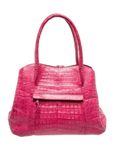 Pre-owned Nancy Gonzalez Crocodile Top Handle Bag In Pink