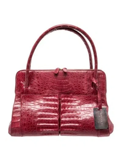 Pre-owned Nancy Gonzalez Crocodile Top Handle Bag In Pink
