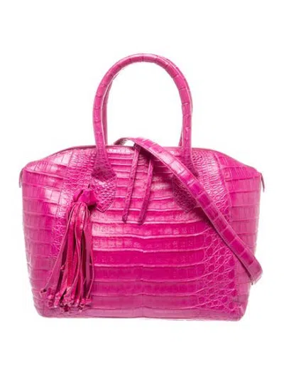 Pre-owned Nancy Gonzalez Crocodile Top Handle Bag In Pink