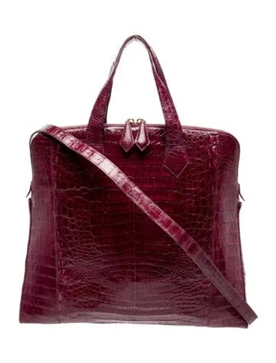 Pre-owned Nancy Gonzalez Crocodile Top Handle Bag In Purple