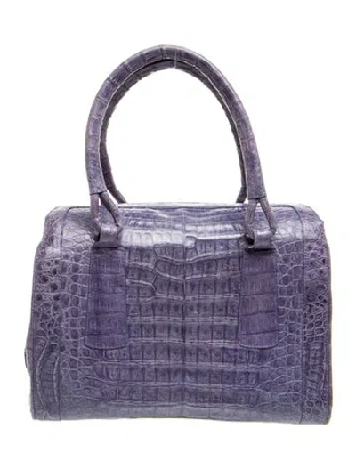 Pre-owned Nancy Gonzalez Crocodile Top Handle Bag In Purple