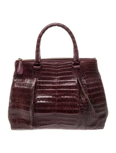 Pre-owned Nancy Gonzalez Crocodile Top Handle Bag In Purple