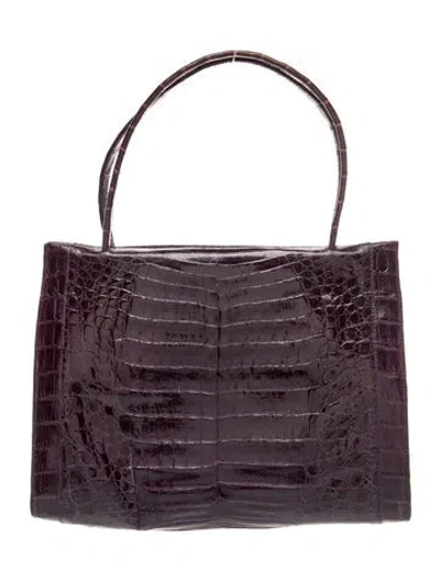 Pre-owned Nancy Gonzalez Crocodile Top Handle Bag In Purple