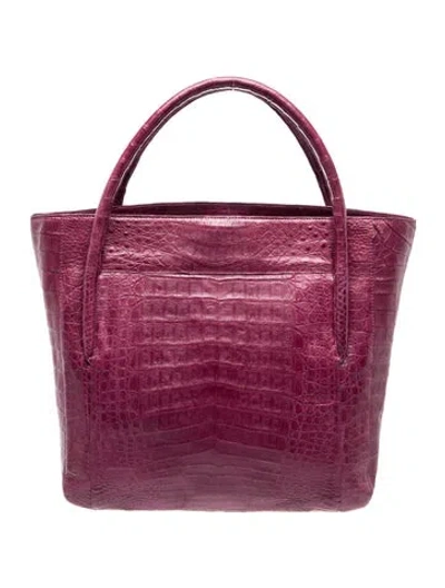 Pre-owned Nancy Gonzalez Crocodile Top Handle Bag In Purple