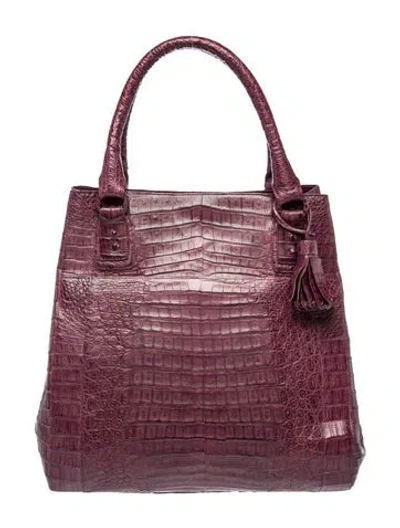Pre-owned Nancy Gonzalez Crocodile Top Handle Bag In Purple