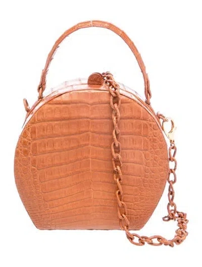 Pre-owned Nancy Gonzalez Crocodile Top Handle Bag In Red