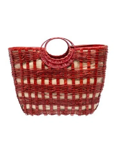 Pre-owned Nancy Gonzalez Crocodile Top Handle Bag In Red