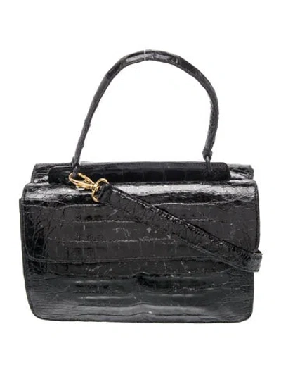 Pre-owned Nancy Gonzalez Crocodile Top Handle Bag In Silver
