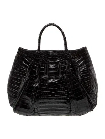 Pre-owned Nancy Gonzalez Crocodile Top Handle Bag W/ Tags In Black