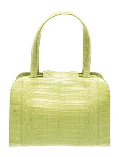 Pre-owned Nancy Gonzalez Crocodile Top Handle Bag W/ Tags In Green