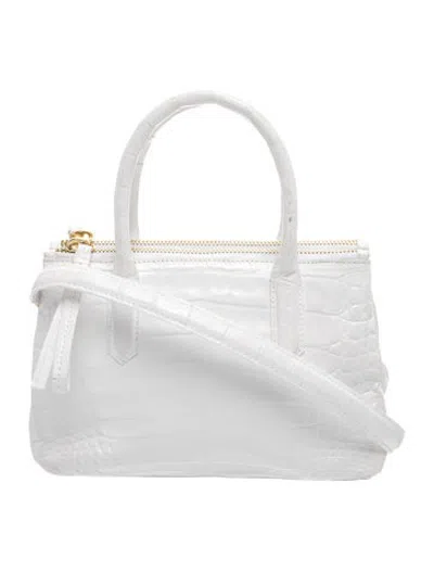 Pre-owned Nancy Gonzalez Crocodile Top Handle Bag In White