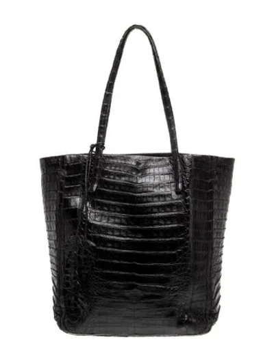 Pre-owned Nancy Gonzalez Crocodile Tote In Black