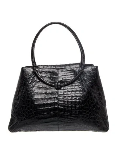 Pre-owned Nancy Gonzalez Crocodile Tote In Black
